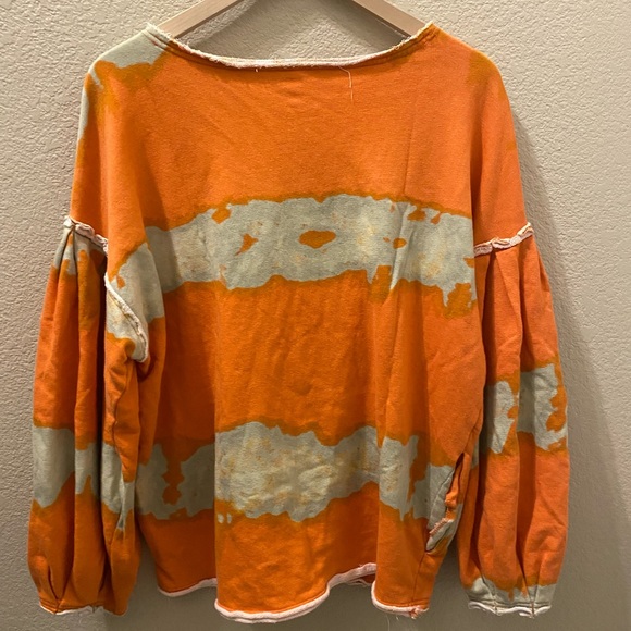 Free People Feels Right Pullover in Orange Tie Dye, Oversized, Slouchy, Size S - Picture 7 of 8